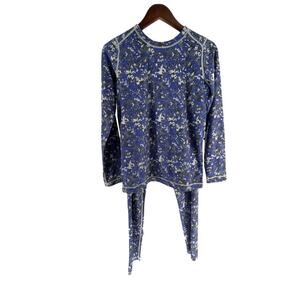 Magellan Outdoor Blue Printed Long Sleeve Top & Leggings Set Girls Youth Size XL